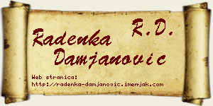 Radenka Damjanović vizit kartica